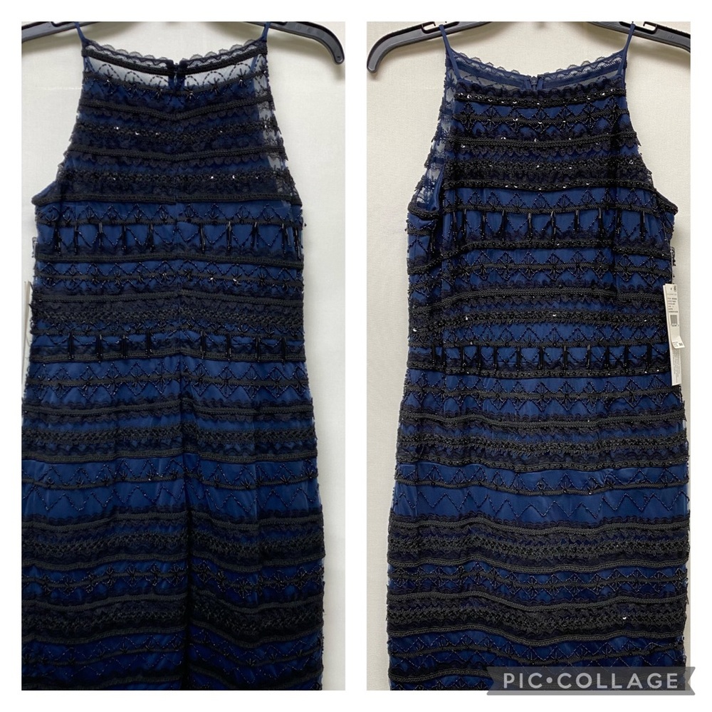 Aidan Mattox geometric beaded sleeveless cocktail dress - Picture 5 of 7